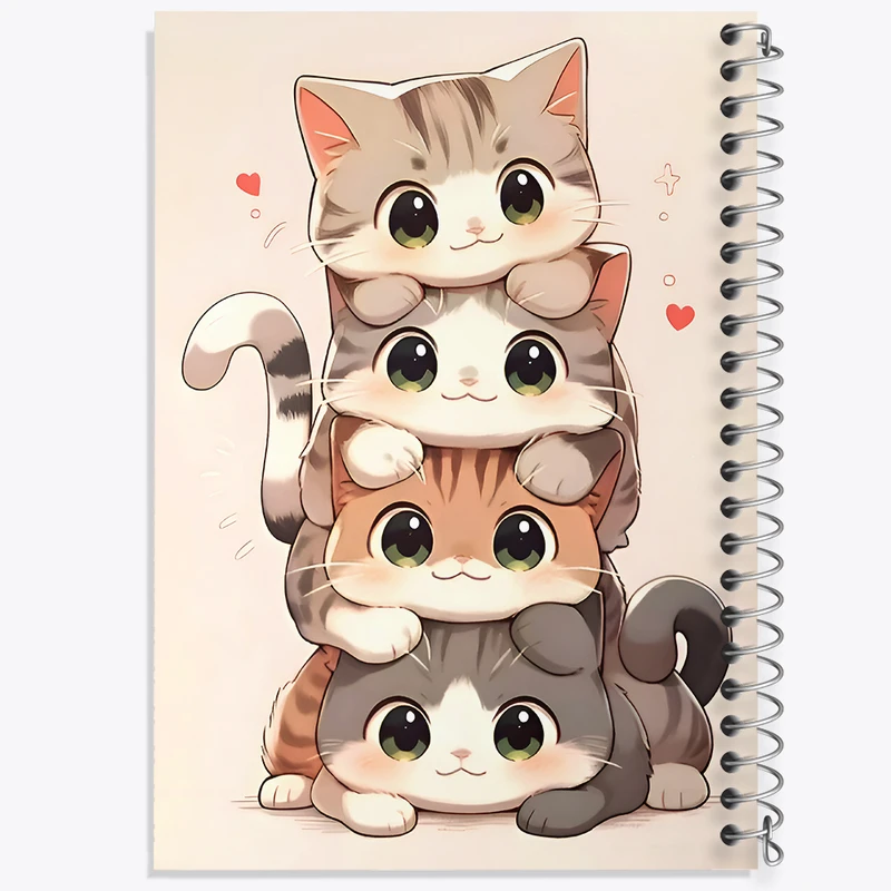 دفتر مشق 100 برگ خندالو طرح گربه های بامزه کد F7586