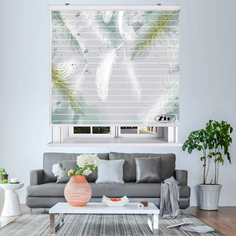 پرده زبرا زیو مدل سیلوئت 3D1185 سایز 150x150 سانتی متر