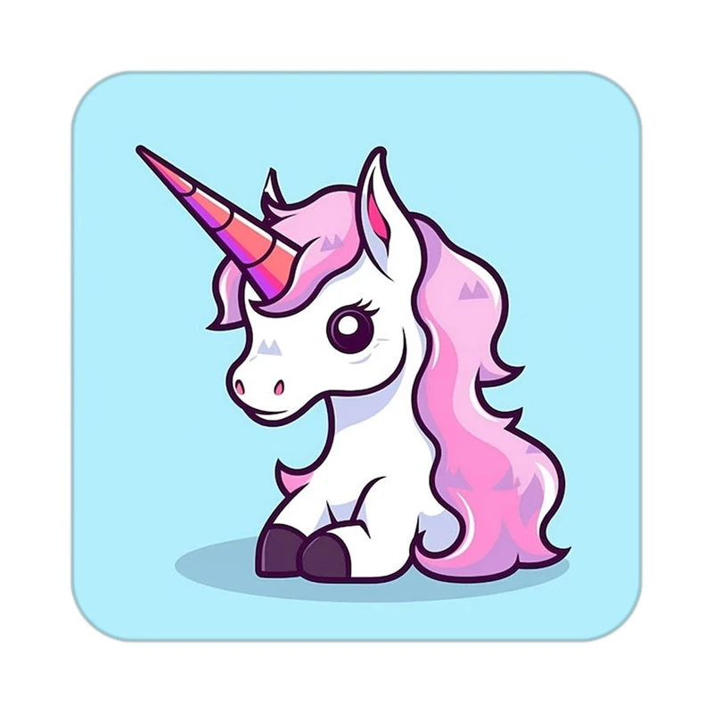 زیر لیوانی کاکتی طرح اسب تک شاخ و یونیکورن مدل mp29861