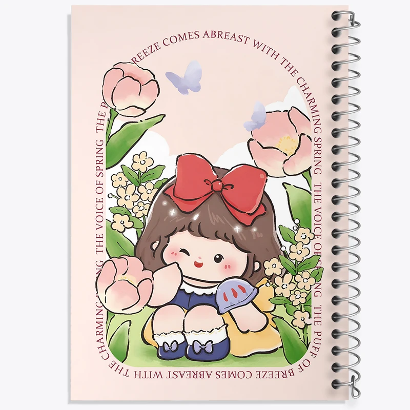 دفتر مشق 50 برگ خندالو طرح دخترانه کیوت کد N3920