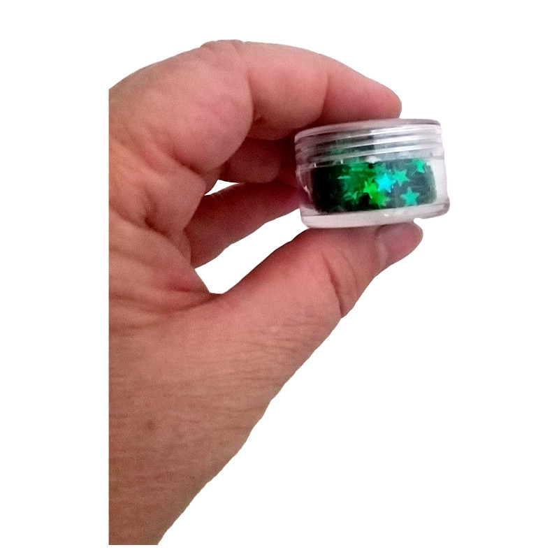 پودر اکلیل مدل ستاره هولو گرامی کد ASH-11  وزن 44 گرم مجموعه 12 عددی