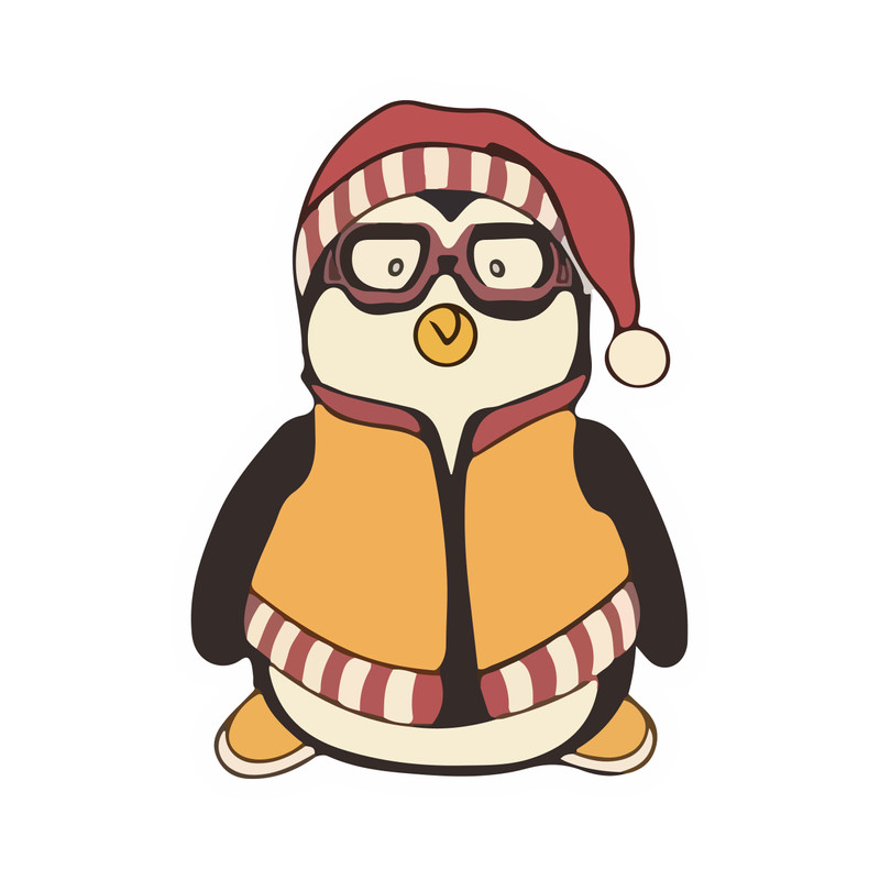 برچسب لپ تاپ پویا مارکت طرح پنگوئن کد 1051