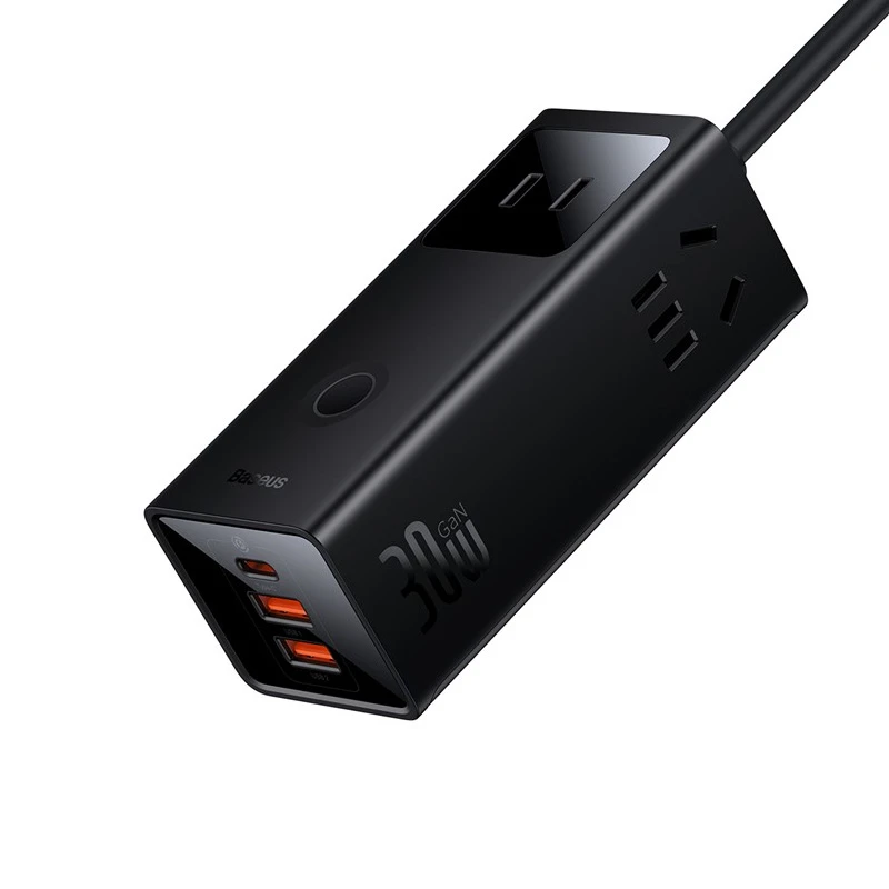 شارژر رومیزی 30 وات بیسوس مدل Power Combo Digital Powerstrip