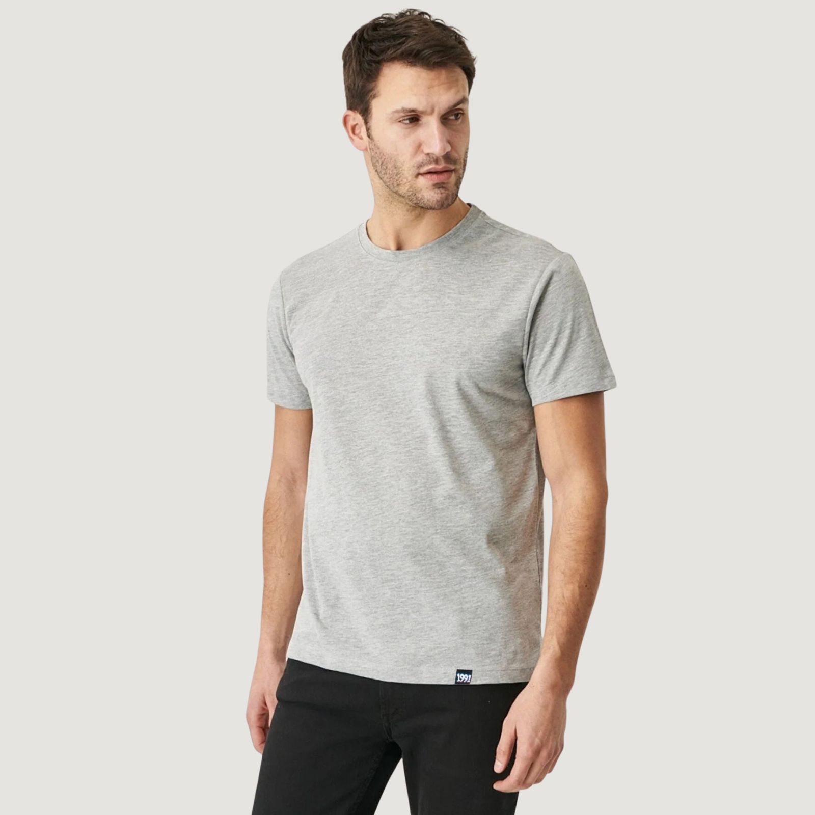 تی شرت آستین کوتاه ورزشی مردانه نوزده نودیک مدل بیسیک TS01 G -  - 3