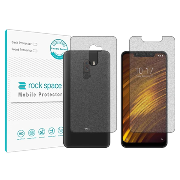 محافظ صفحه نمایش مات راک اسپیس مدل HyMTT مناسب برای گوشی موبایل شیائومی Poco Phone F1 به همراه محافظ پشت