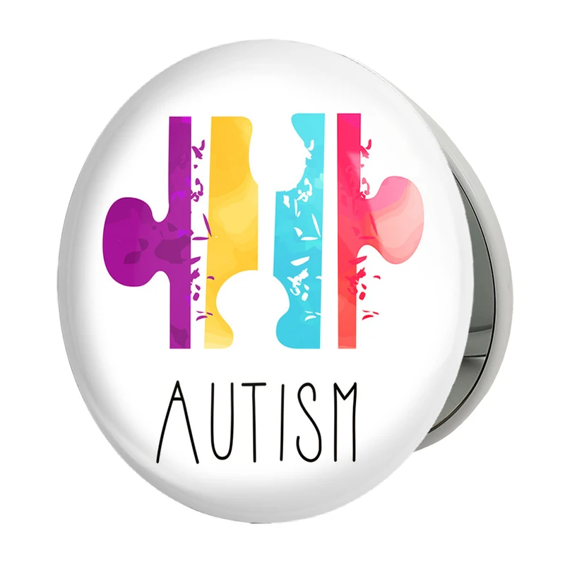 آینه جیبی خندالو طرح اتیسم Autism مدل تاشو کد 26722 