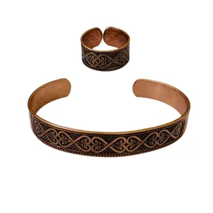 ست انگشتر و دستبند دست ساز زنانه مدل قلب کد JW626.2