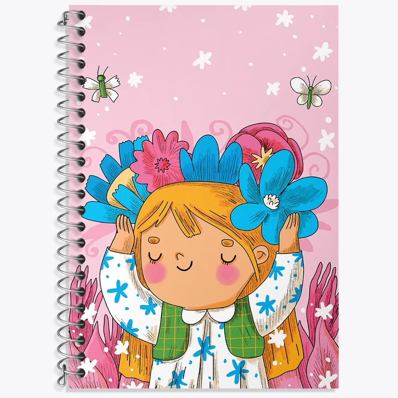 دفتر زبان 50 برگ خندالو مدل دو خط طرح دخترانه کد N462