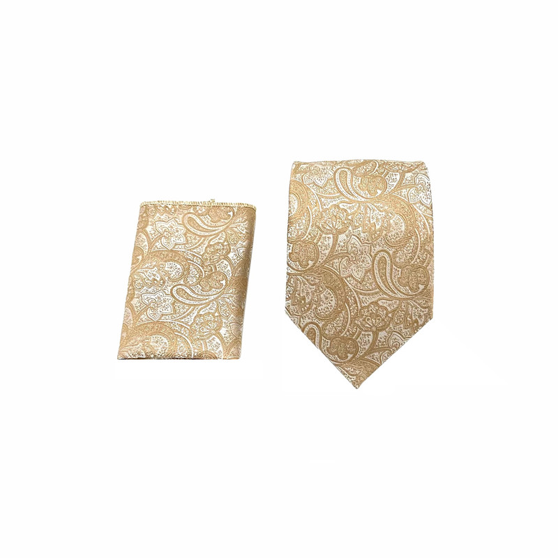 ست کراوات و دستمال جیب مردانه آریوان مدل بته جقه کد TK9904