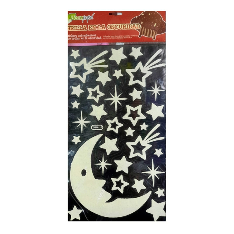 استیکر دیواری مدل شب تاب طرح ماه و ستاره