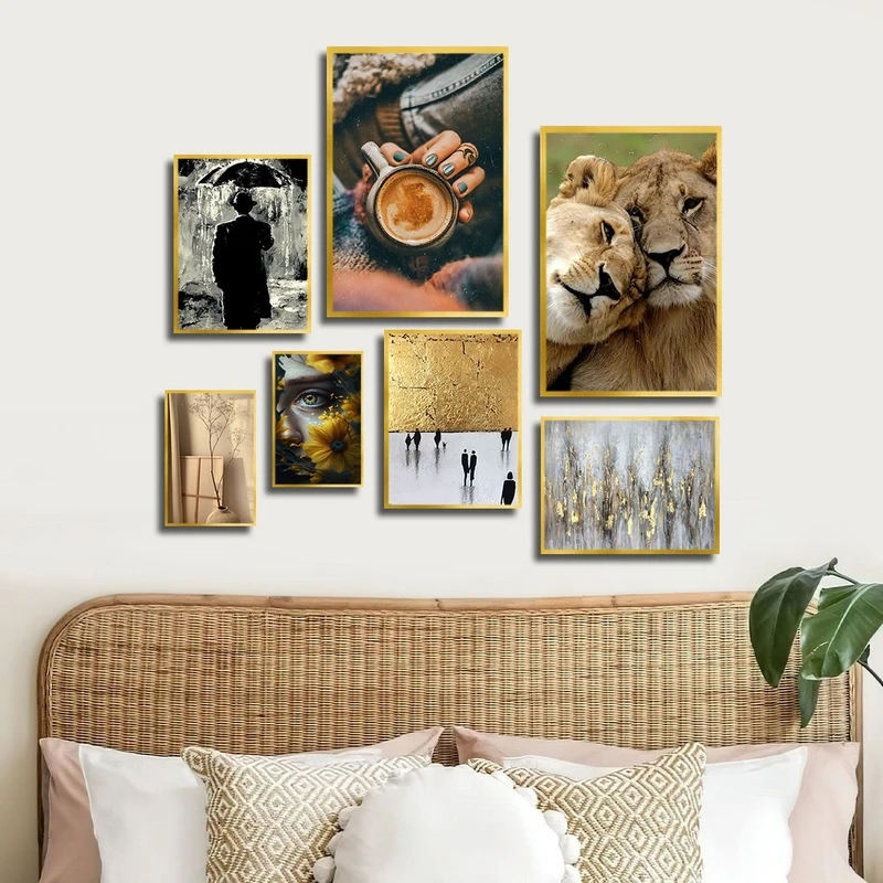 تابلو بکلیت طرح ترکیبی طبیعت و تنهایی مدل T-2383 مجموعه 7 عددی