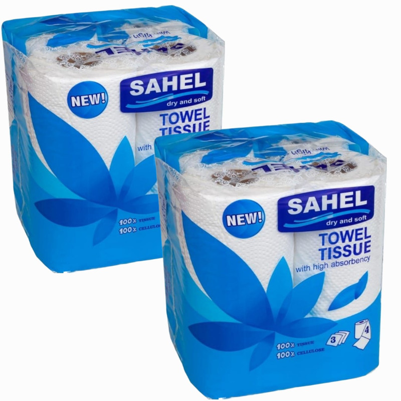 دستمال حوله ای ساحل مدل اقتصادی 6 بسته 4 عددی