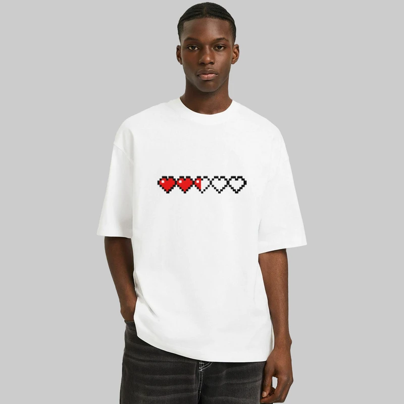 تی شرت مردانه آستین سه ربع پنبه دورو مدل heart