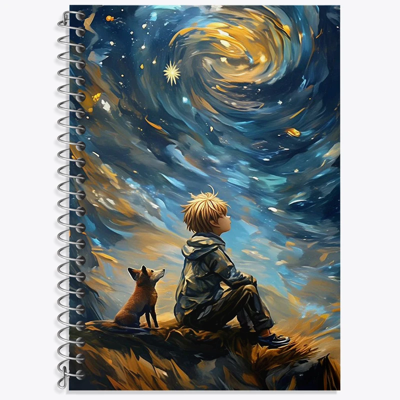 دفتر زبان 50 برگ خندالو مدل سه خط طرح شازده کوچولو کد N1792