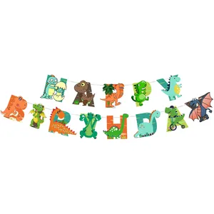 ریسه تولد مدل تولد مبارک طرح دایناسور کد 01