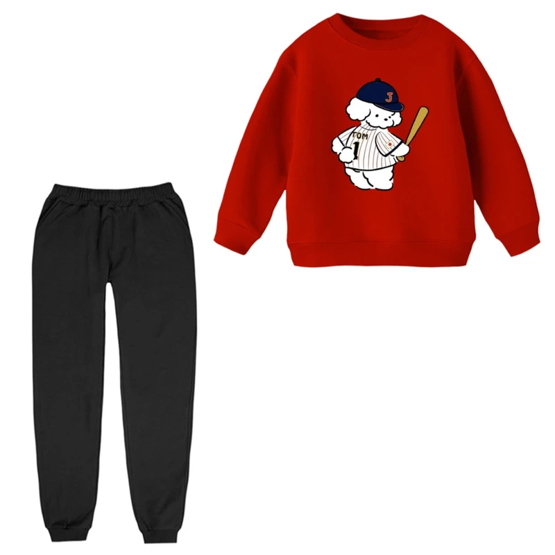 ست سویشرت و شلوار راحتی بچگانه مدل سگ بیسبال 