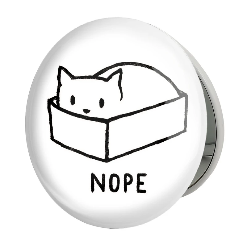 آینه جیبی خندالو طرح گربه در جعبه مدل تاشو کد 29309