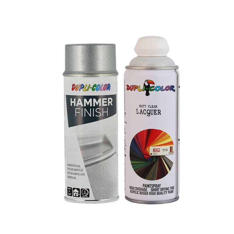 اسپری افکت چکشی نقره ای و کیلر مات دوپلی کالر مدل d2 حجم 400 میلی لیتر مجموعه 2 عددی