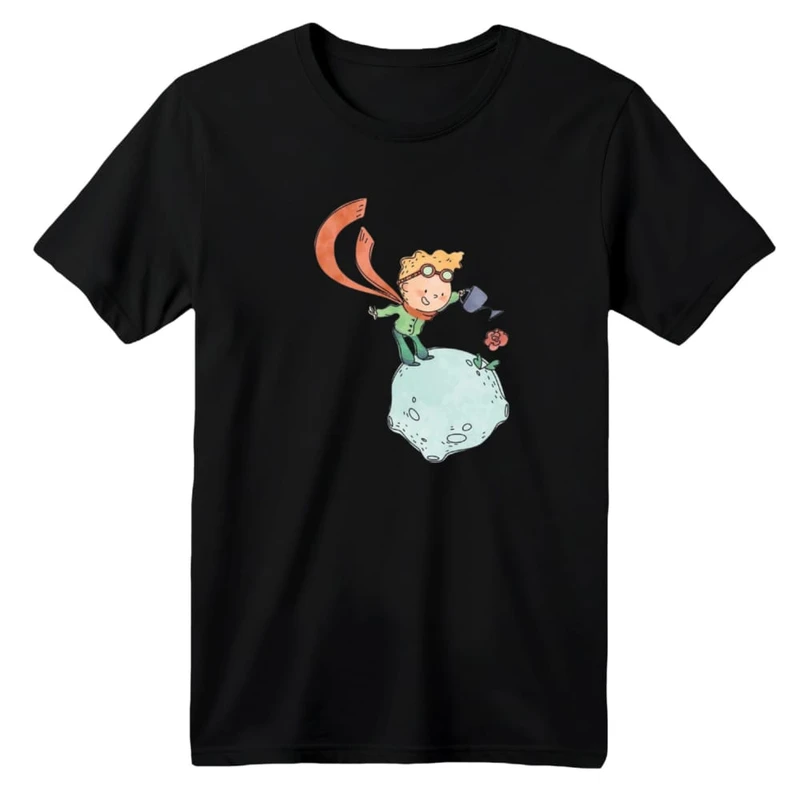 تی شرت آستین کوتاه بچگانه مدل شازده کوچولو و گل