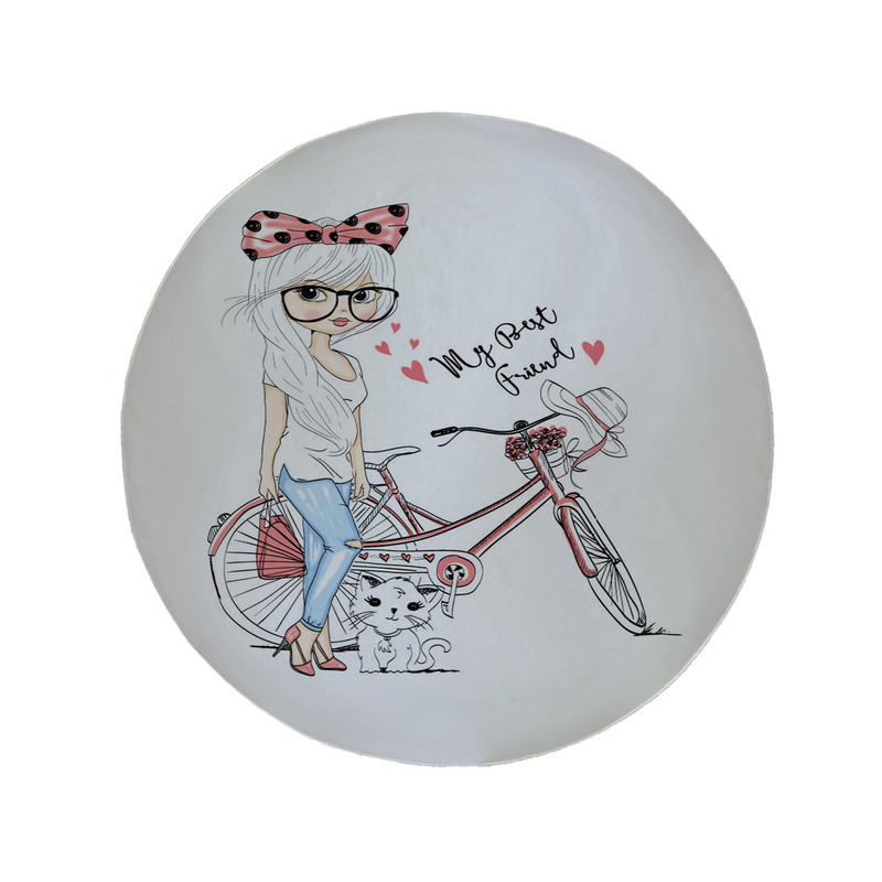 پادری مدل دایره طرح عروسکی کد 5751 سایز 90 × 90 سانتی متر