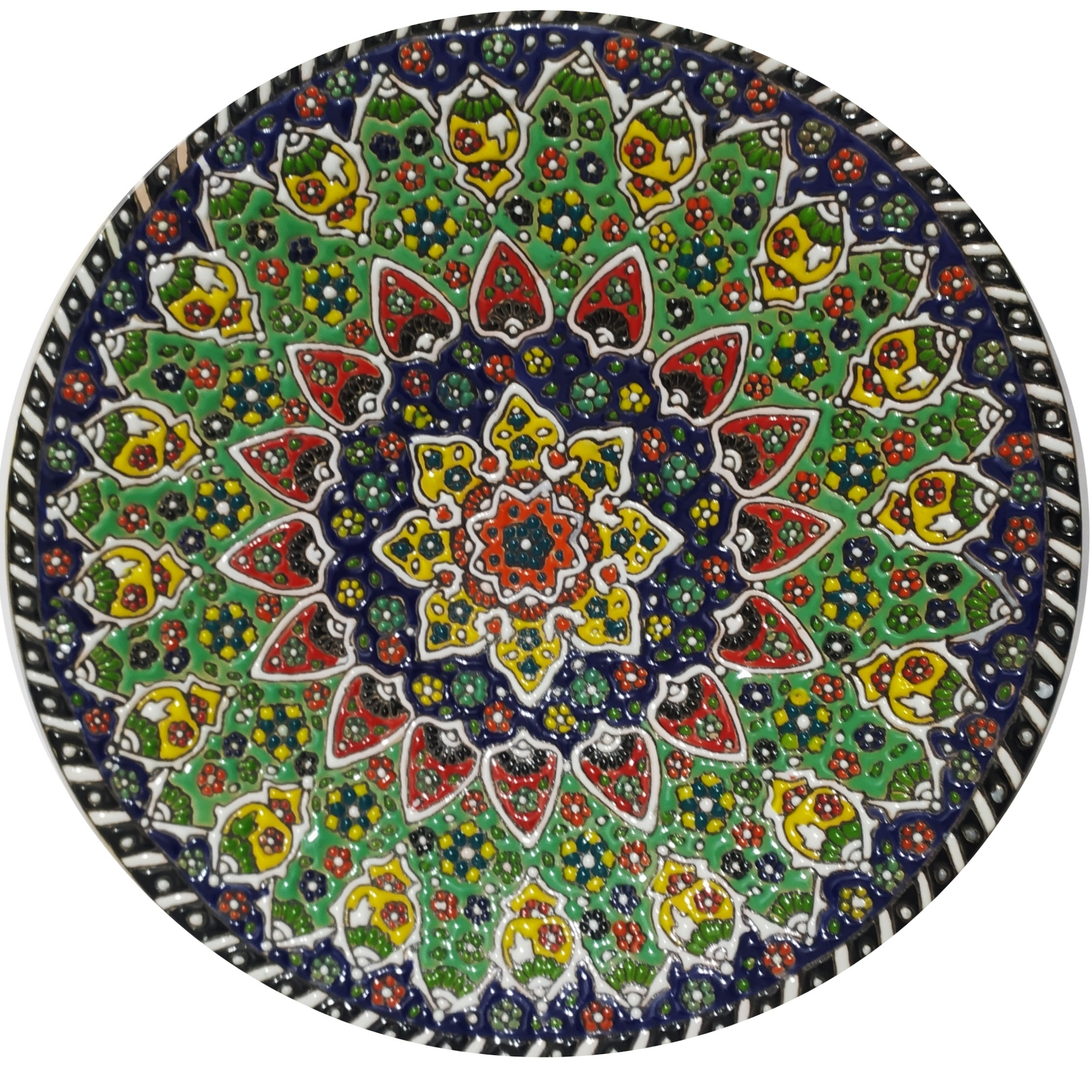 بشقاب مینا کاری سفالی کد 46