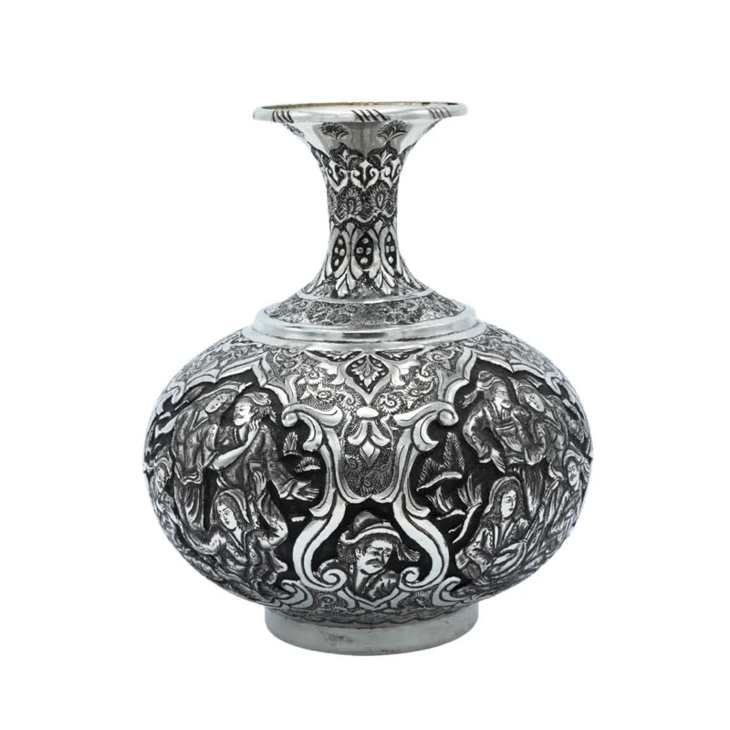 گلدان قلمزنی  مسی کد 0019