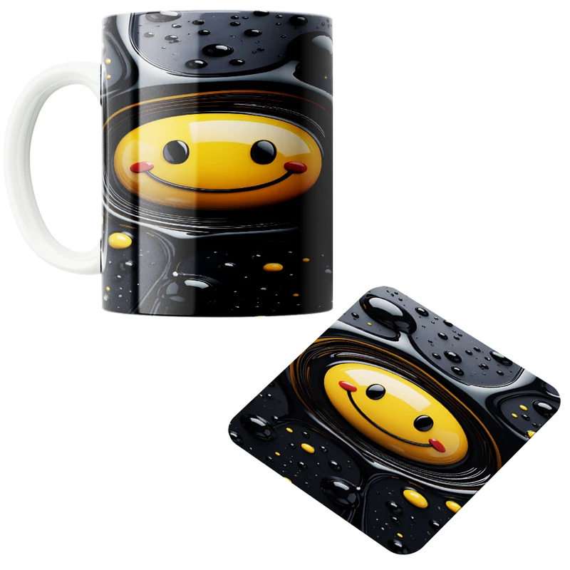 ماگ پاد آفرین مدل ایموجی کد 04 به همراه زیر لیوانی