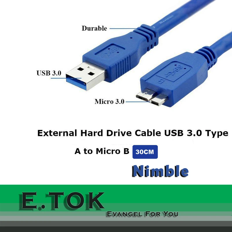 عکس شماره 3 : کابل هارد usb3.0 ایتوک مدل nimble طول 0.3 متر