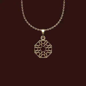 گردنبند طلا 18 عیار زنانه مدوپد مدل هندسی کد W2-1-1224