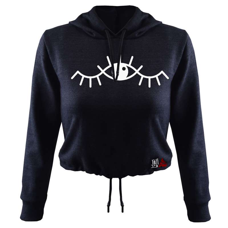 هودی زنانه مدل چشم کد T06 رنگ سرمه ای