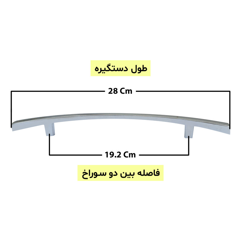 دستگیره کابینت نوین کاران مدل 600192 بسته 6 عددی