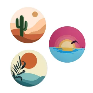 بشقاب دیوارکوب سفالی مدل  فانتزی مجموعه 3 عددی