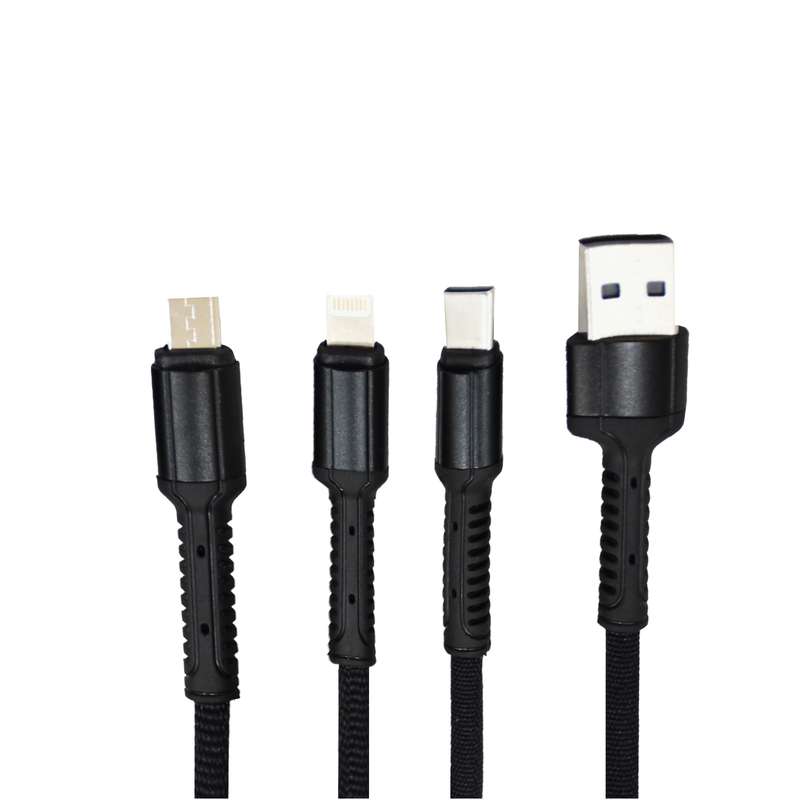 کابل تبدیل usb به لایتنینگ/microusb/usb-c گو-دس مدل 3in1 طول 1.2 متر