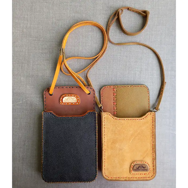 کیف گردنی چرم دانوب مدل:D.L.085 مجموعه دو عددی