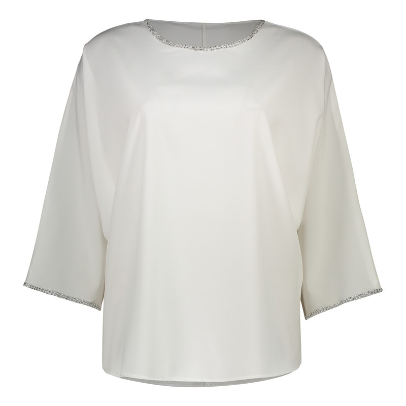 بلوز آستین سه ربع زنانه مدل 02 رنگ سفید