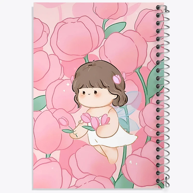 دفتر ژورنال نویسی 50 برگ خندالو مدل نقطه ای طرح دخترانه کیوت کد N3918