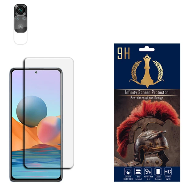  محافظ لنز دوربین اینفینیتی مدل PRO MAX مناسب برای گوشی موبایل شیائومی REDMI NOTE 10 PRO به همراه محافظ صفحه نمایش