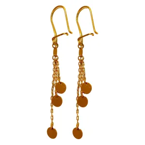 گوشواره طلا 18 عیار زنانه مدل آویز کد 78
