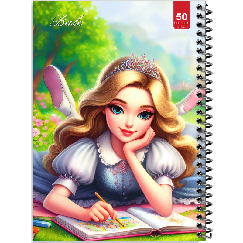 دفتر نقاشی 50 برگ انتشارات بله طرح دخترانه کد A4-L144
