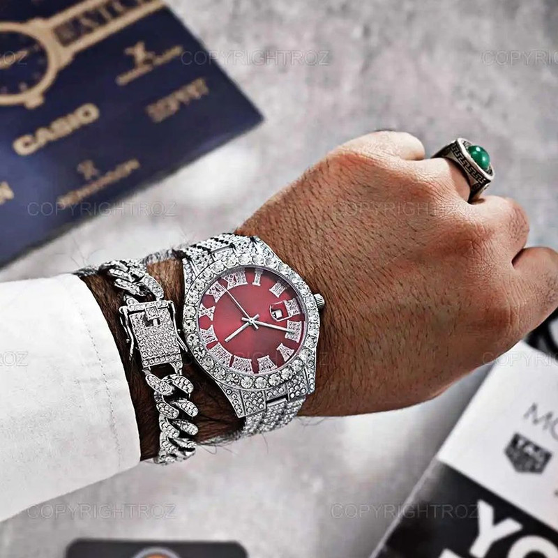 ساعت مچی عقربه‌ای مردانه مدل فول نگین دیت جاست Rd