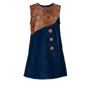 پیراهن دخترانه مدل مهدخت رنگ سرمه ای