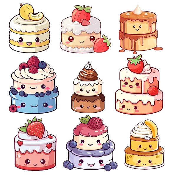 استیکر پارچه و لباس پاد آفرین طرح کارتونی کیک کد 5836