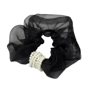 کش مو زنانه مدل ارگانزا مرواریدی کد G_Lnd_294