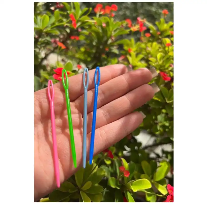 میل بافتنی مدل سیم بکسلی کد 80cm-PACK-0.2 به همراه سوزن دوخت کاموا مجموعه 3 عددی