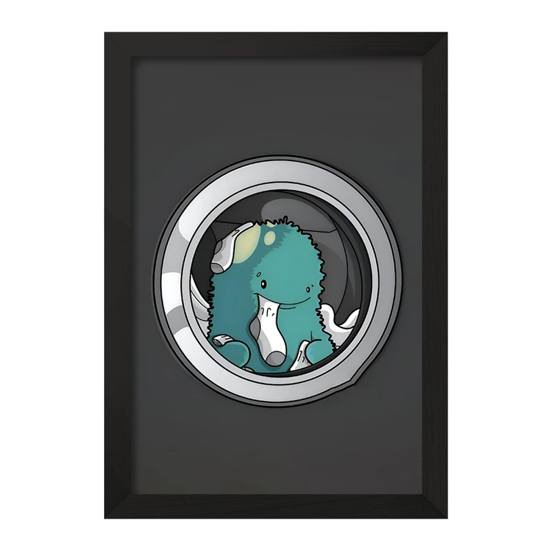 تابلو خندالو مدل هیولا در ماشین لباسشویی کد F10545