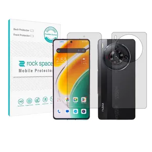 Rockspace HyGEL model transparent screen protector suitable for ZTE Nubia Z 50s pro mobile phone along with the back of the phone