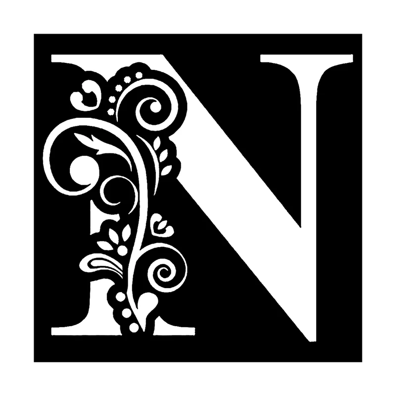  شابلون باتیس آرت طرح حرف N کد 825