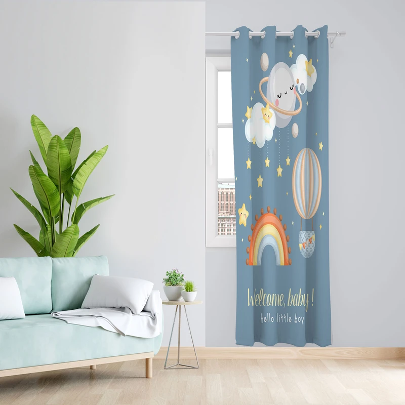  پرده مدل اتاق کودک مخصوص سیسمونی مخمل پانچی کد 4875 سایز 140x200 سانتی متر