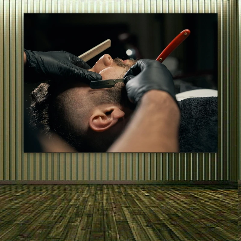  تابلو بوم طرح آرایشگاه مردانه کد FP103972