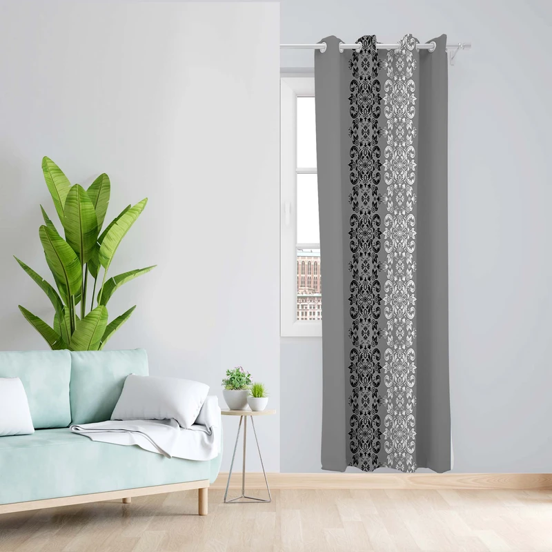 پرده طرح قاب مدل مخمل پانچی کد 1593 z سایز 140x200 سانتی متر